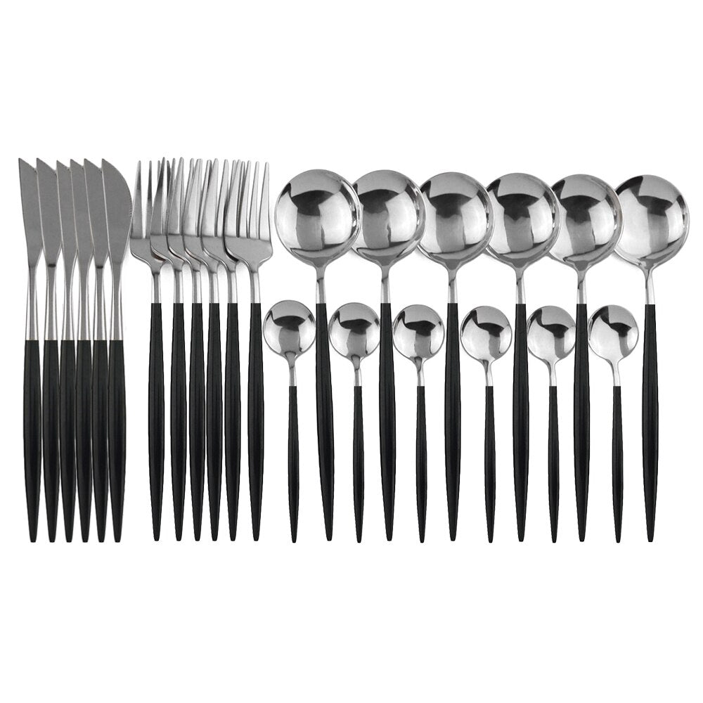Colorful Stainless Steel Dinnerware Set