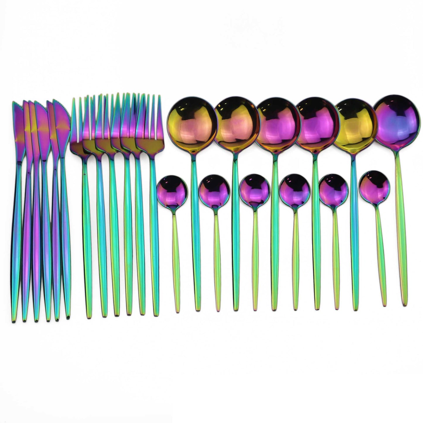 Colorful Stainless Steel Dinnerware Set