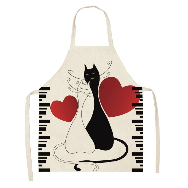 Women's Cat Printed Kitchen Apron