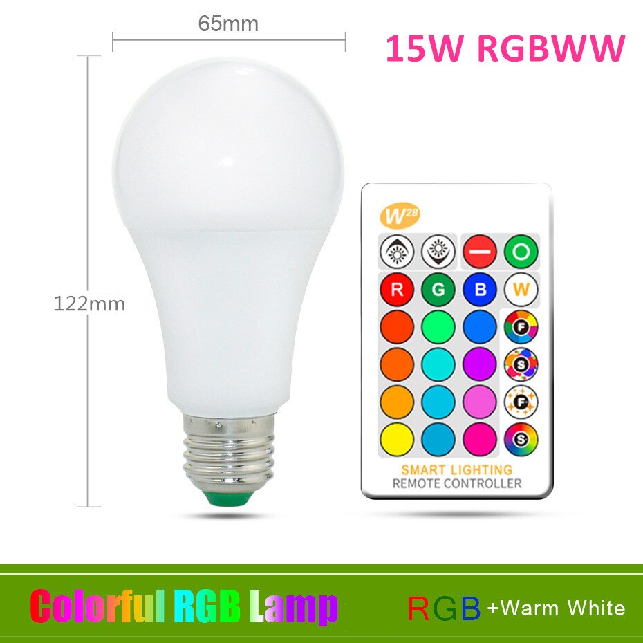 Universal E27 RGB LED Bulb with Remote Control