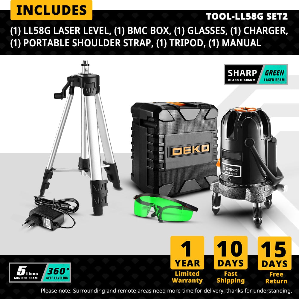 Self-Leveling Laser Level with 6 Lines and Points
