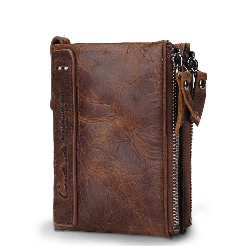 Men's Leather Wallet with Zipper