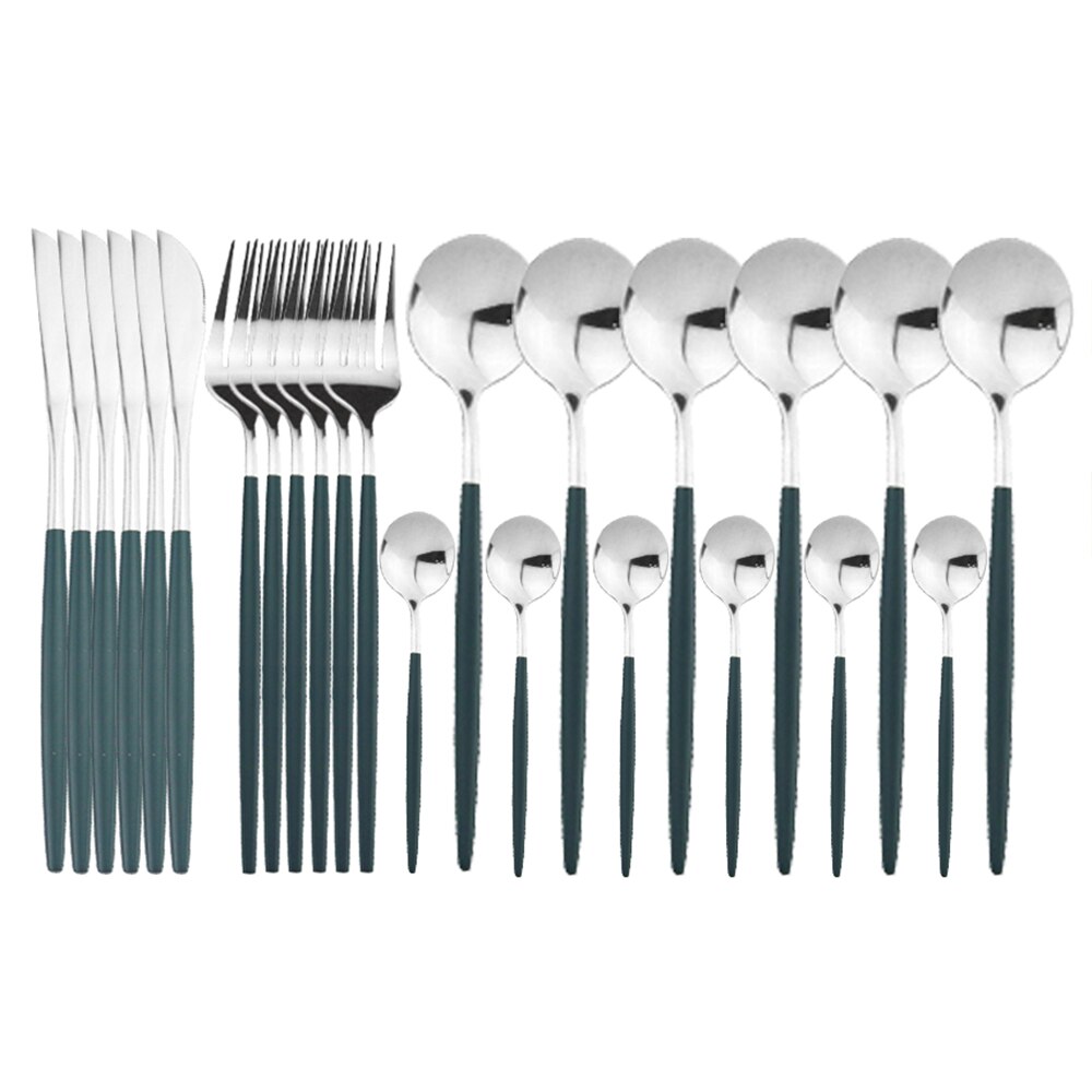 Colorful Stainless Steel Dinnerware Set