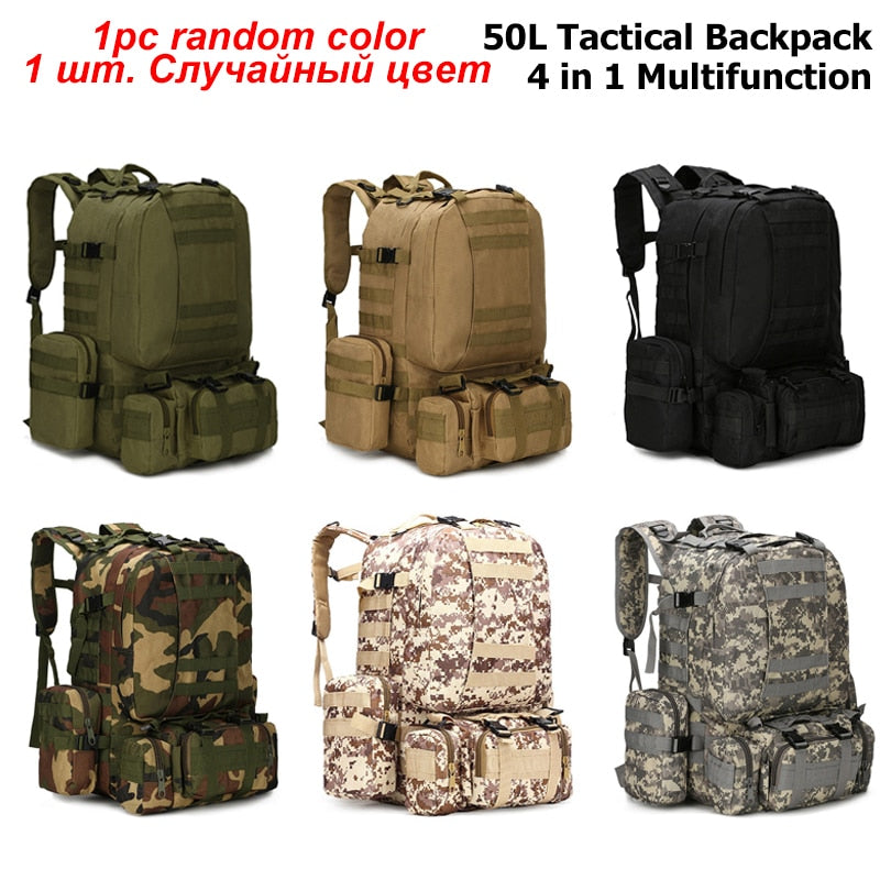 Men's 4 in 1 Tactical Style Multi-Pocket Backpack