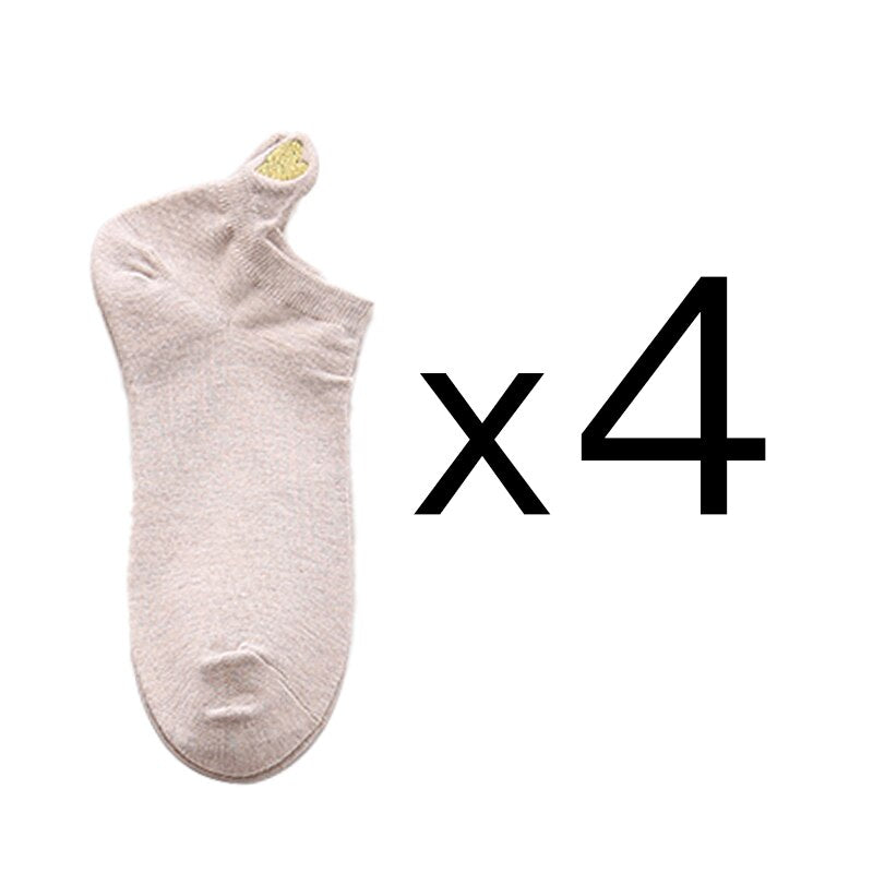 Women's Short Socks 4 Pairs Set
