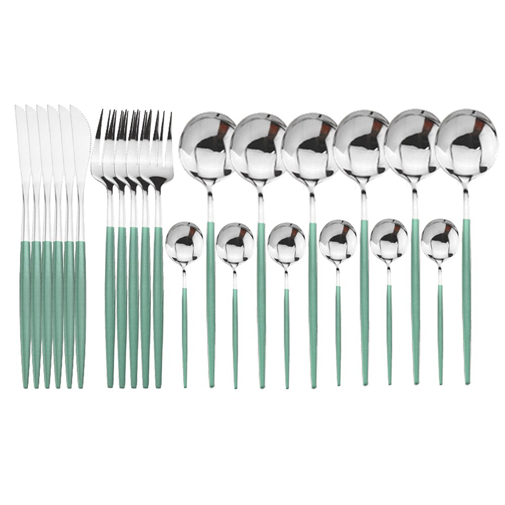 Colorful Stainless Steel Dinnerware Set