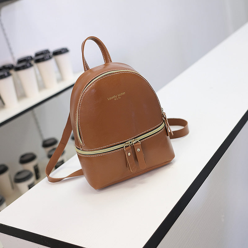 Mini Oil Wax Leather Small Backpack