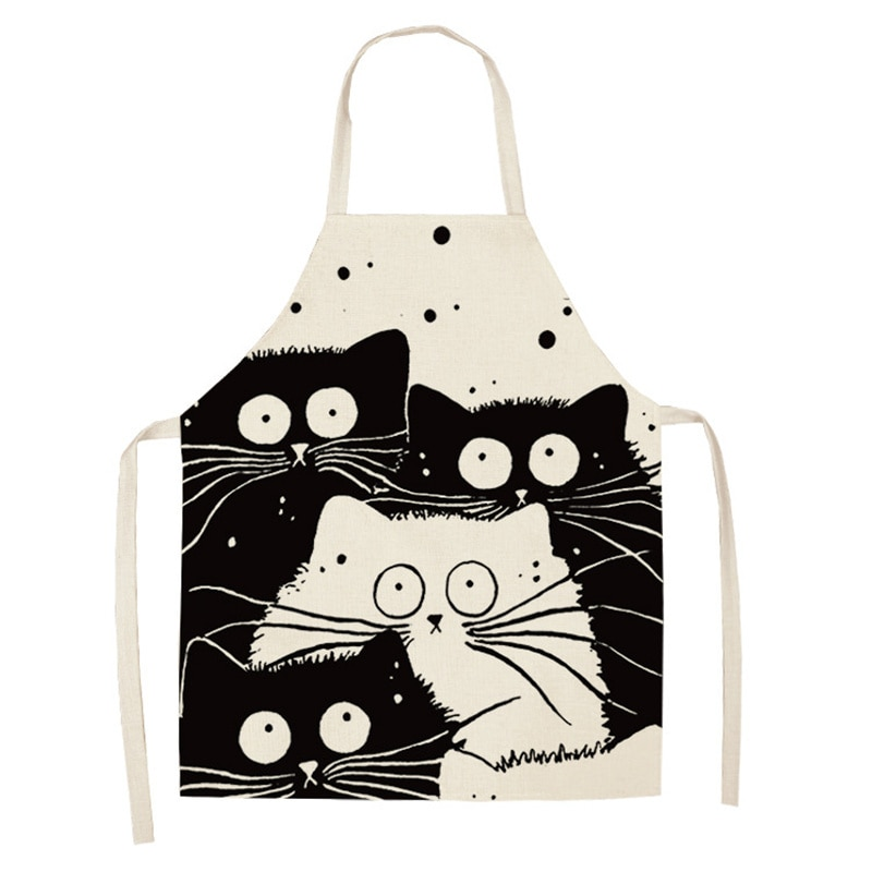 Women's Cat Printed Kitchen Apron