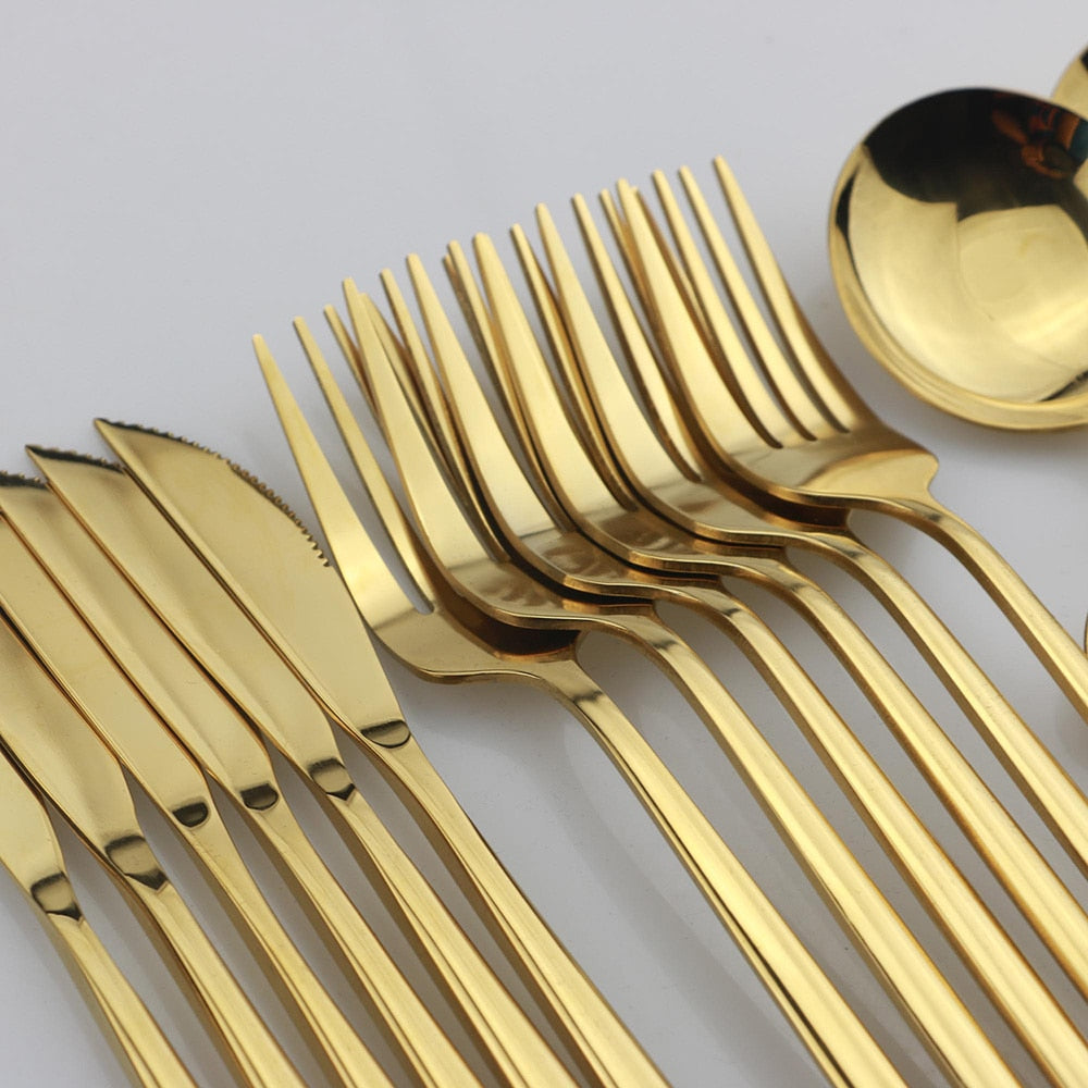 Colorful Stainless Steel Dinnerware Set
