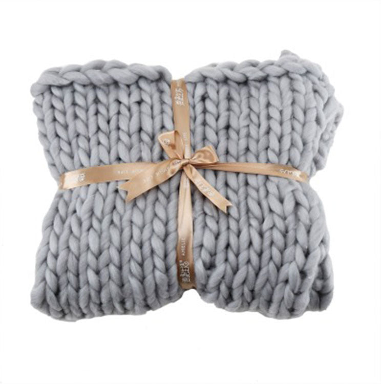 Coarse Wool Blanket Cover Blanket Wool Hand-woven Iceland Blanket Acrylic Blanket Wholesale