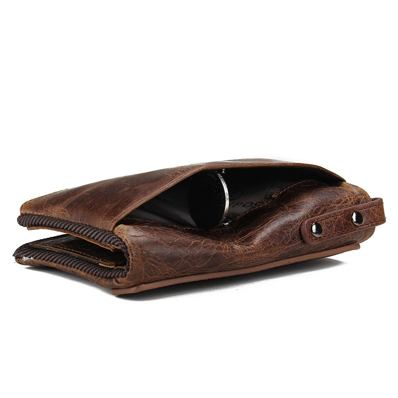 Men's Leather Wallet with Zipper