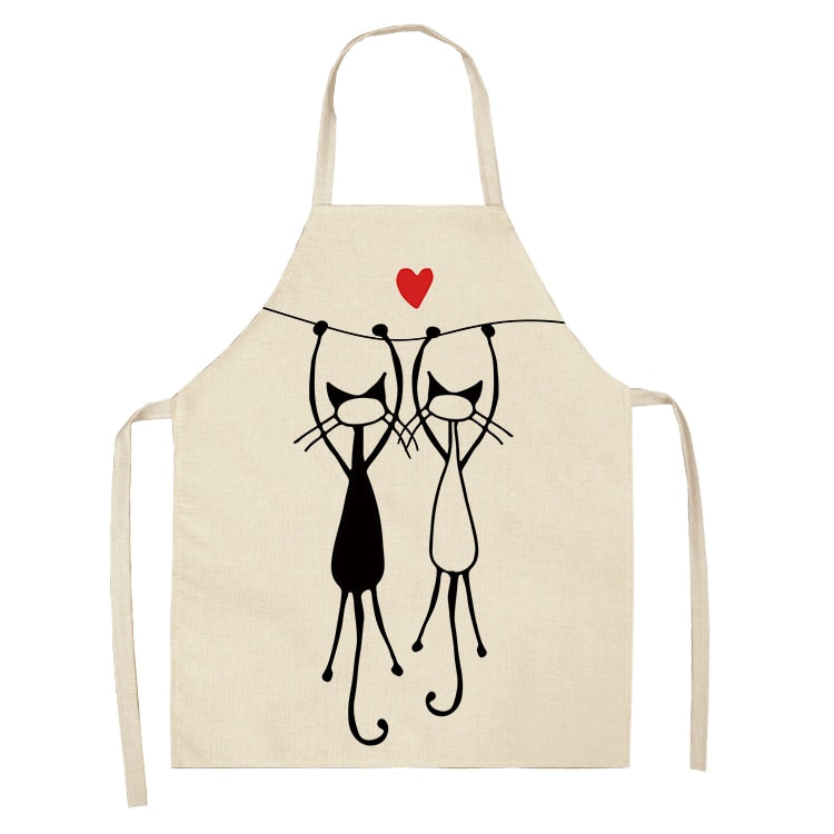 Women's Cat Printed Kitchen Apron