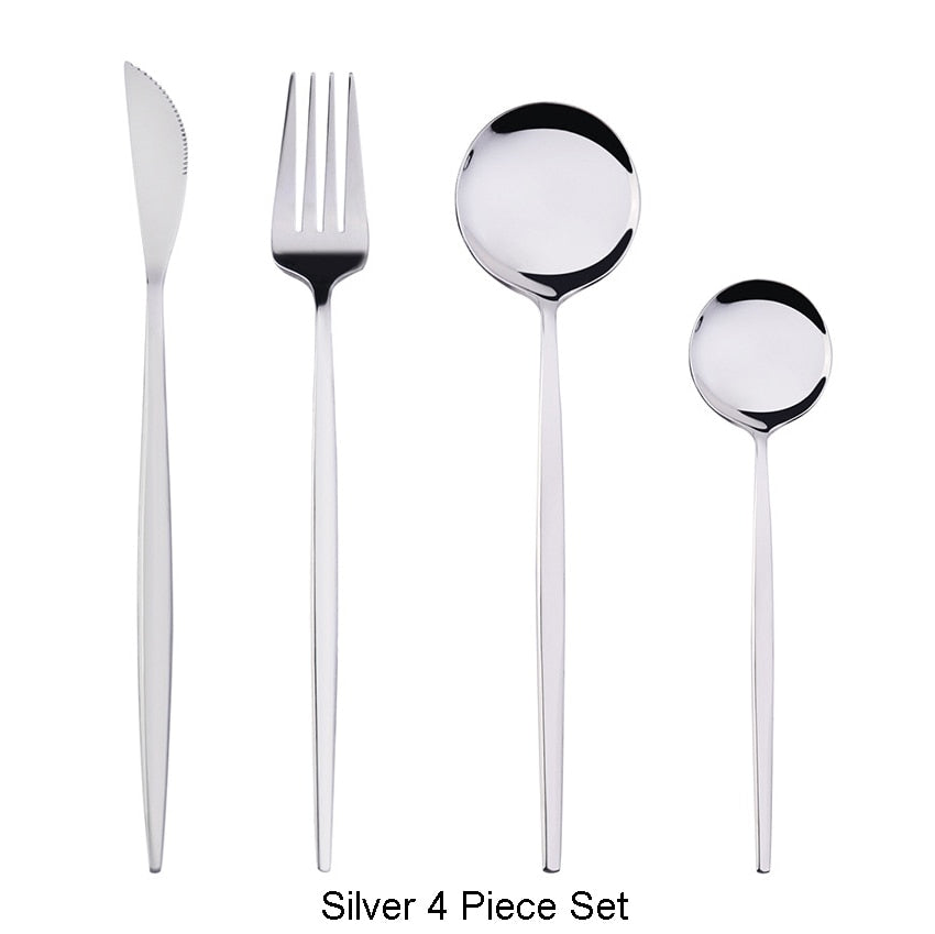 Two Tone Design 4 Pcs Cutlery Set