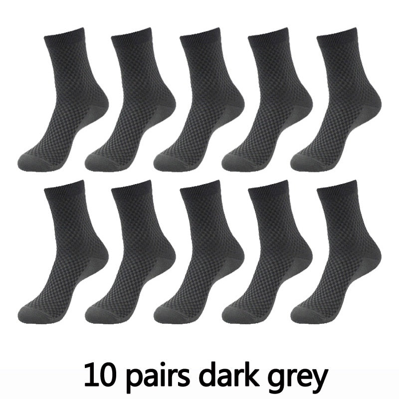 Men's Textured Style Socks 10 Pairs Set