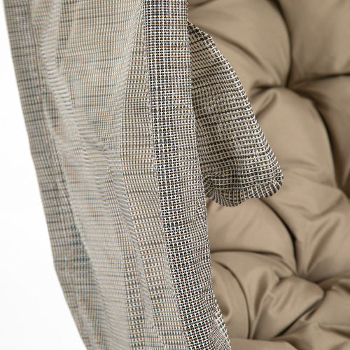 Outsunny Hanging Egg Chair, Folding Texteline Swing Hammock With Side Pocket, Cushion And Stand For Indoor Outdoor, Patio Garden Furniture, Khaki