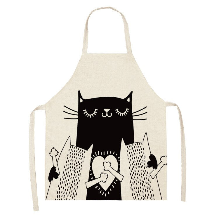 Women's Cat Printed Kitchen Apron