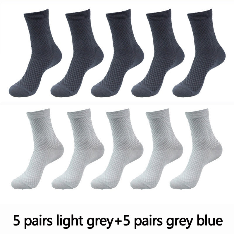 Men's Textured Style Socks 10 Pairs Set