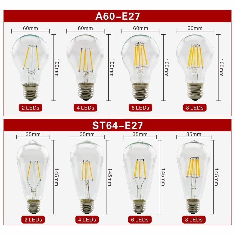 Retro Style Glass Edison LED Filament Bulb