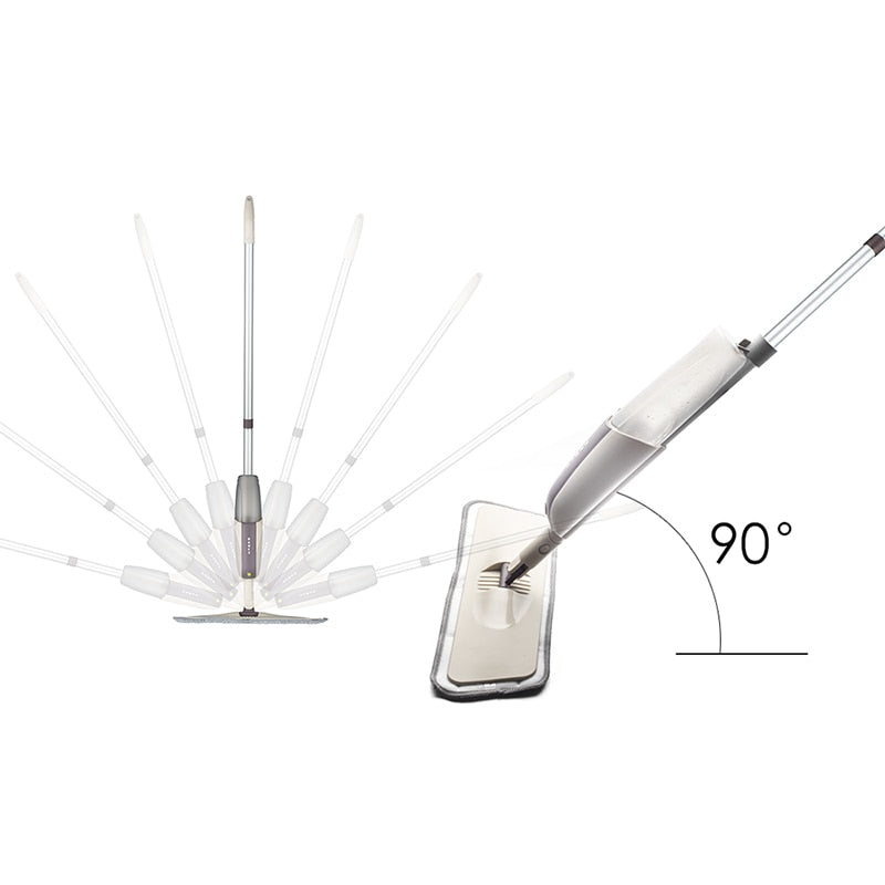 Floor Mop with Reusable Microfiber Pads