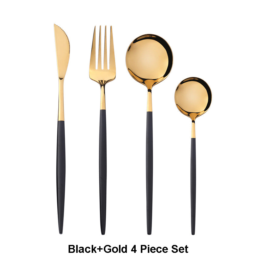 Two Tone Design 4 Pcs Cutlery Set