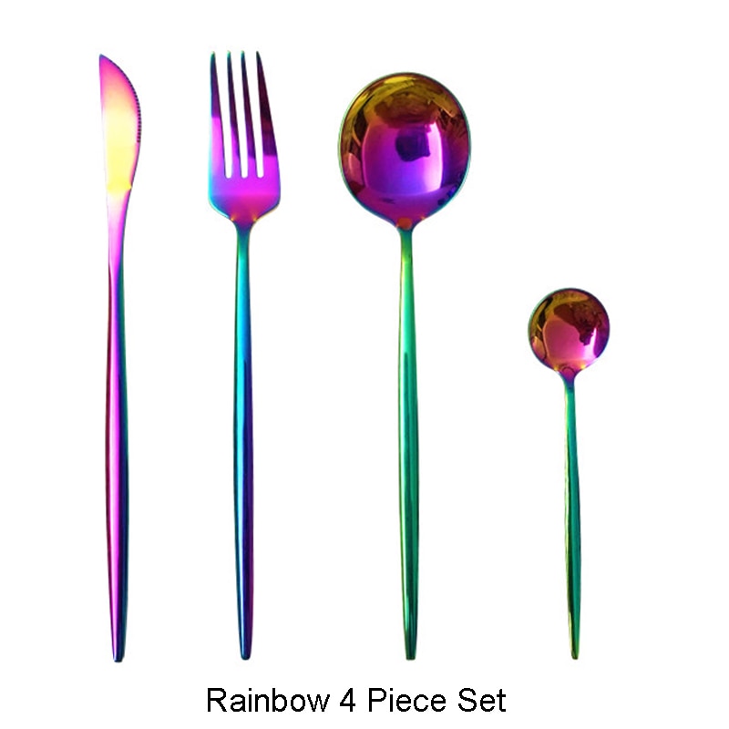 Two Tone Design 4 Pcs Cutlery Set