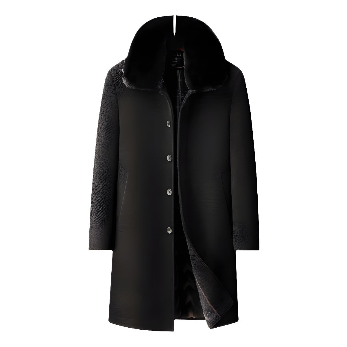 Fleece-lined Long Coat For Middle-aged And Elderly Dad's Wool Overcoat
