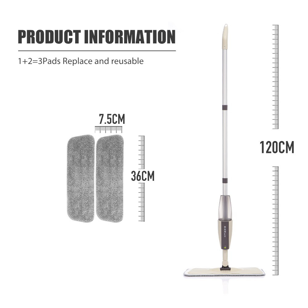 Floor Mop with Reusable Microfiber Pads
