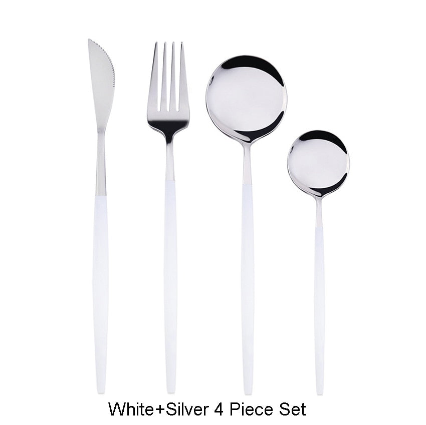 Two Tone Design 4 Pcs Cutlery Set