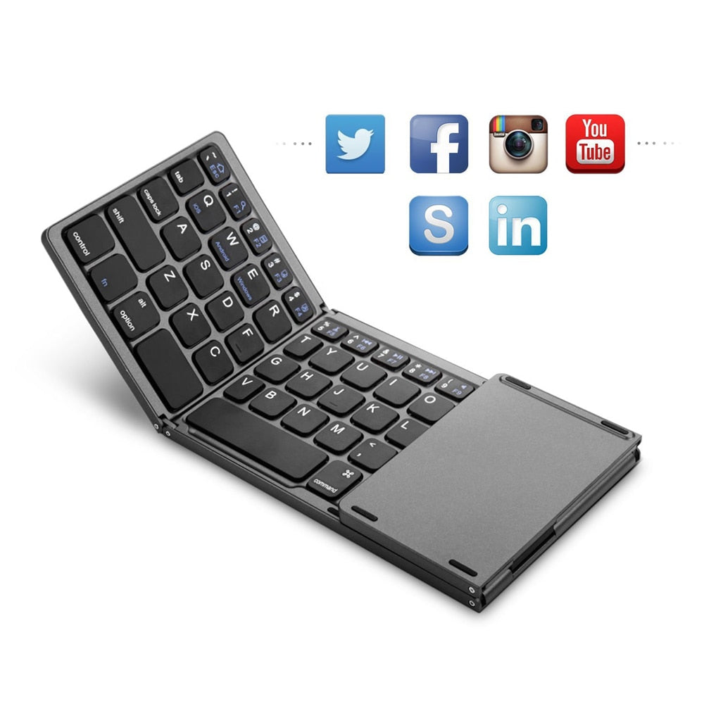 Foldable Bluetooth Keypad with Touchpad