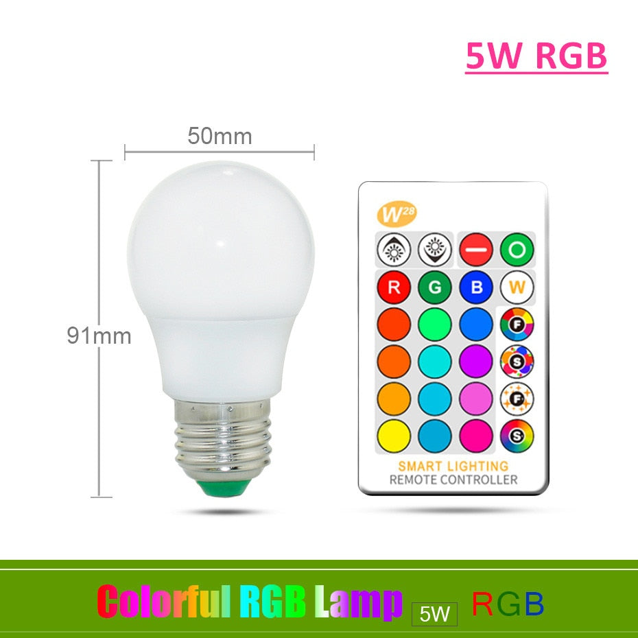 Universal E27 RGB LED Bulb with Remote Control