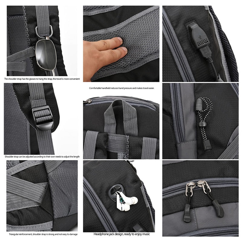 Waterproof Camping Backpack with USB Port