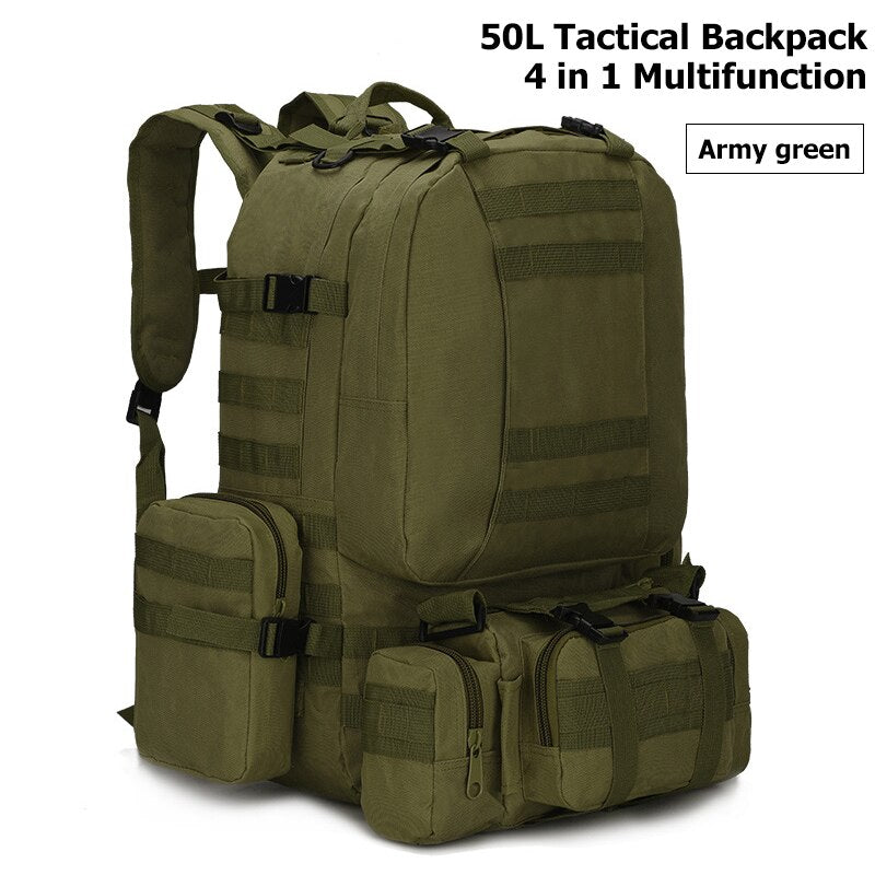 Men's 4 in 1 Tactical Style Multi-Pocket Backpack