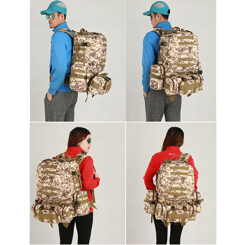 Men's 4 in 1 Tactical Style Multi-Pocket Backpack