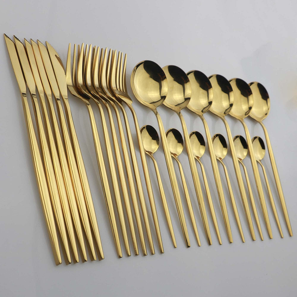 Colorful Stainless Steel Dinnerware Set