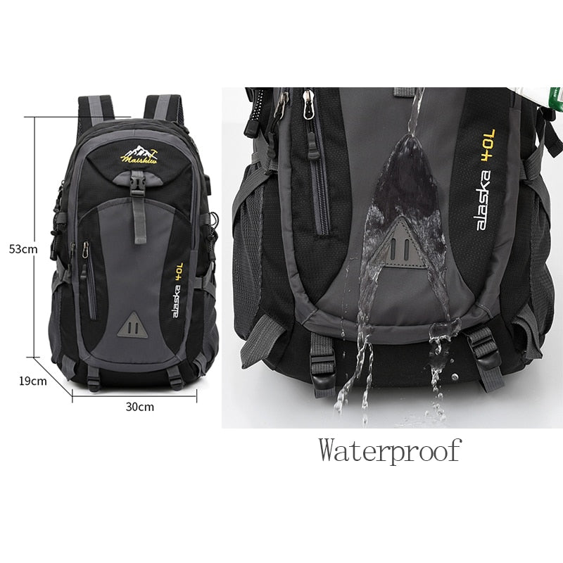 Waterproof Camping Backpack with USB Port