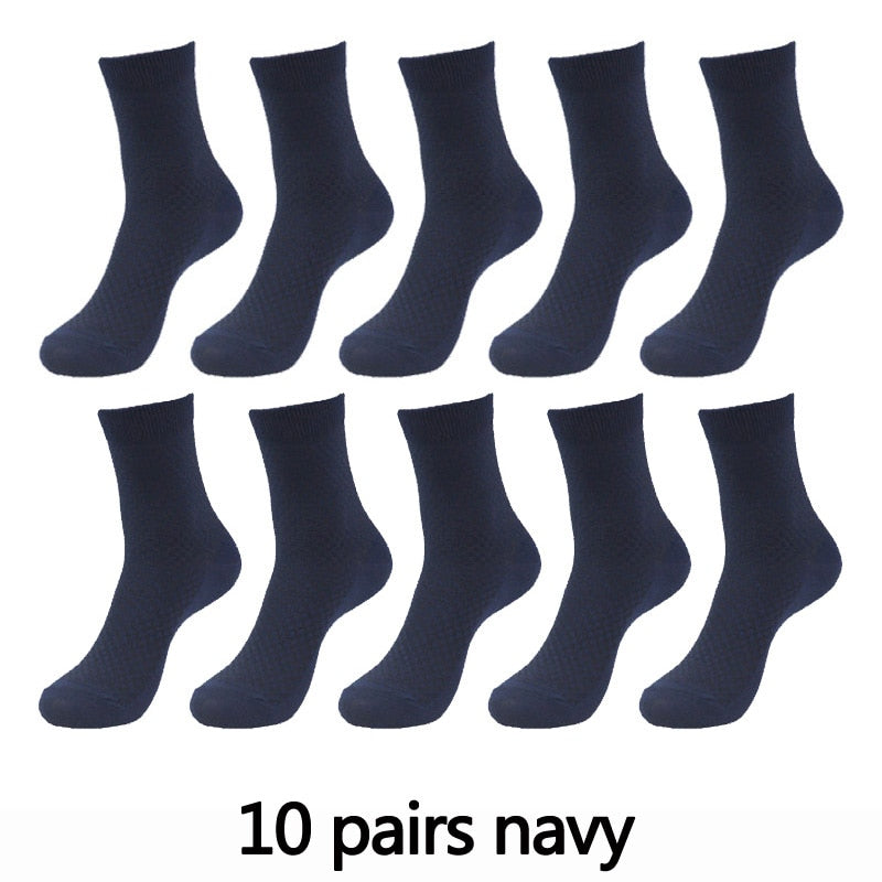 Men's Textured Style Socks 10 Pairs Set
