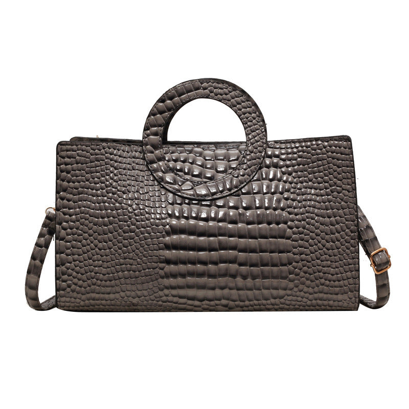 Fall Winter Fashion Retro Handbag Stone Texture Niche Bag Simple Women