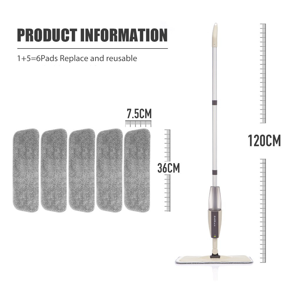 Floor Mop with Reusable Microfiber Pads