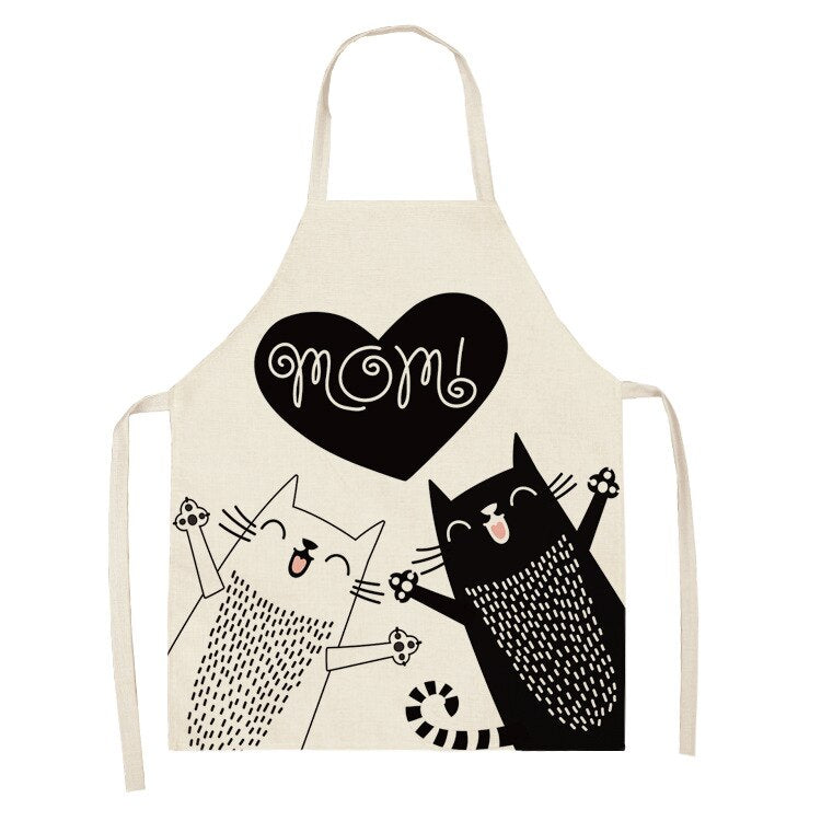 Women's Cat Printed Kitchen Apron