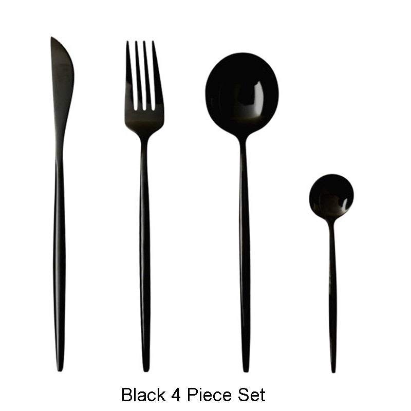 Two Tone Design 4 Pcs Cutlery Set