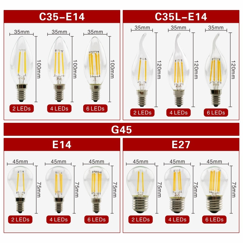 Retro Style Glass Edison LED Filament Bulb