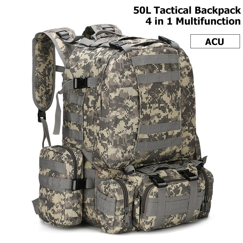 Men's 4 in 1 Tactical Style Multi-Pocket Backpack