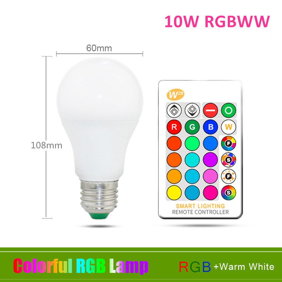 Universal E27 RGB LED Bulb with Remote Control