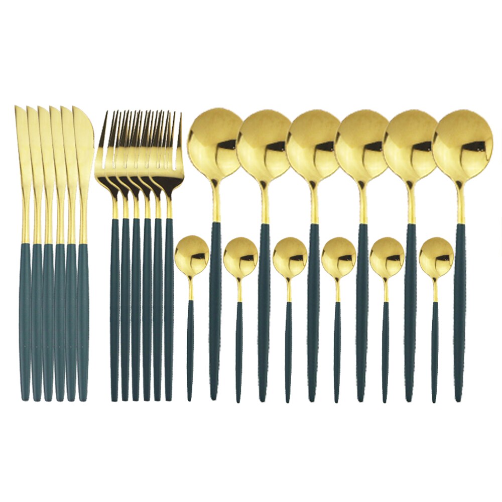 Colorful Stainless Steel Dinnerware Set