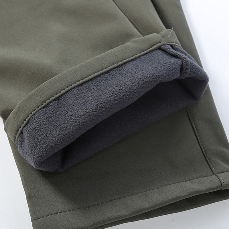 Fashion Winter Stretch Waterproof Fleece Men's Pants