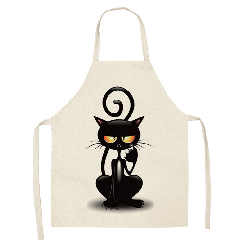 Women's Cat Printed Kitchen Apron