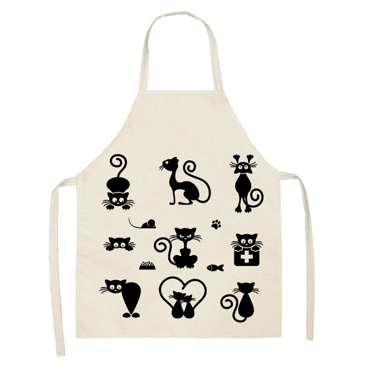 Women's Cat Printed Kitchen Apron