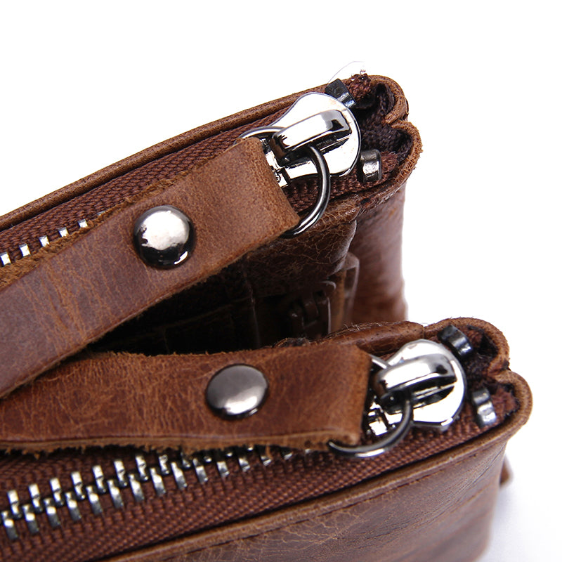 Men's Leather Wallet with Zipper