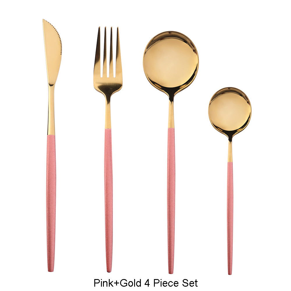 Two Tone Design 4 Pcs Cutlery Set