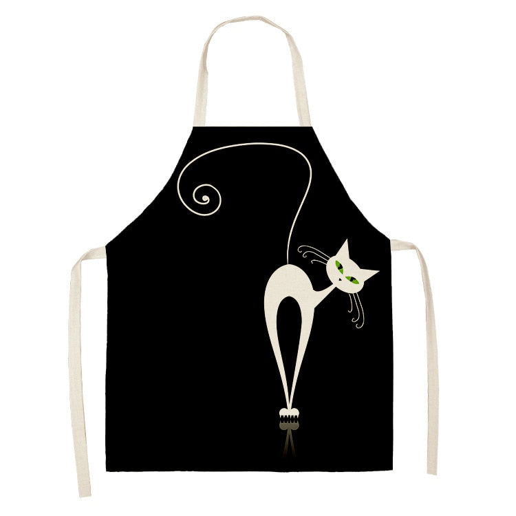 Women's Cat Printed Kitchen Apron